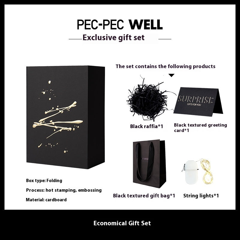 Minimalist Black and Gold Art Gift Box – A Perfect Blend of Modern Design and Luxury to Deliver Unparalleled Sophistication