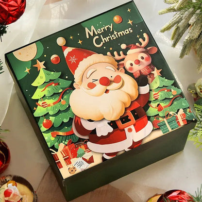 Christmas-Themed Gift Box - Featuring a Heartwarming Santa Design, Bringing Joy and Holiday Blessings to Your Gifts