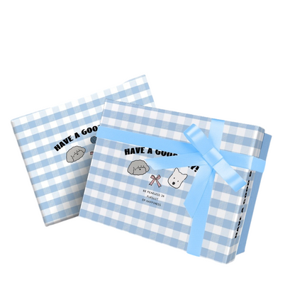 Blue Gingham Artistic Gift Box – Spreading Happiness and Joy with Simple Design to Brighten Special Moments