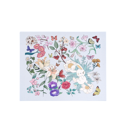 Artistic Garden Gift Box - A Dreamy Encounter of Flowers, Butterflies, and a Bunny, Adding Whimsy and Poetry to Every Gift