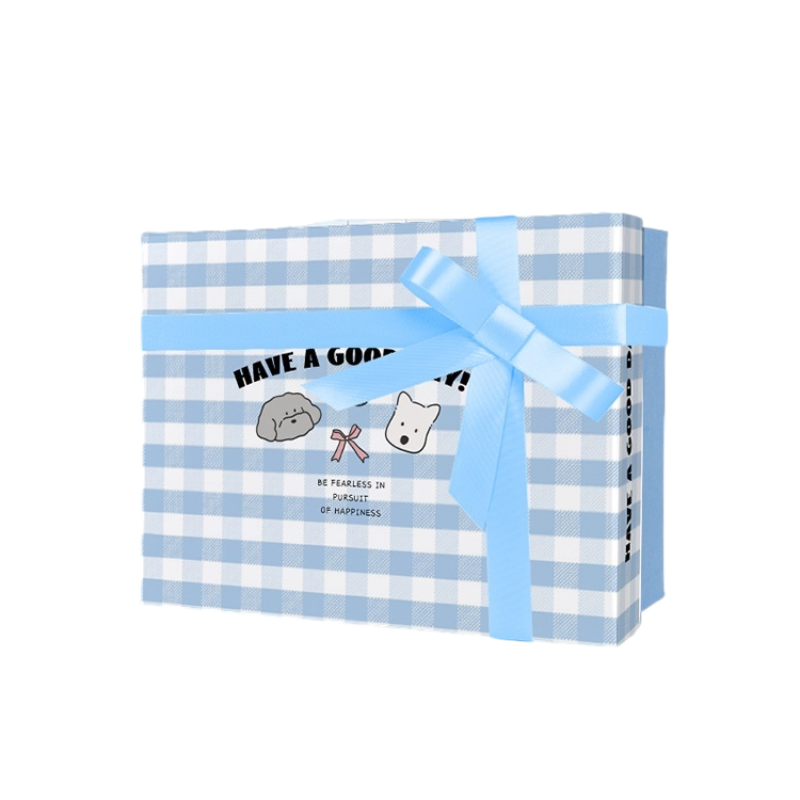 Blue Gingham Artistic Gift Box – Spreading Happiness and Joy with Simple Design to Brighten Special Moments