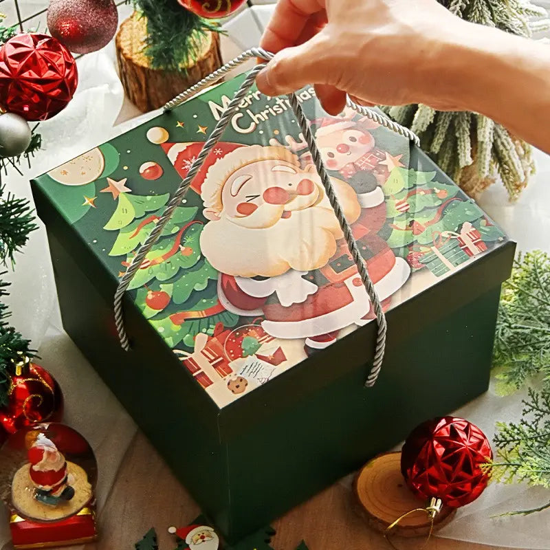 Christmas-Themed Gift Box - Featuring a Heartwarming Santa Design, Bringing Joy and Holiday Blessings to Your Gifts