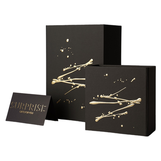 Minimalist Black and Gold Art Gift Box – A Perfect Blend of Modern Design and Luxury to Deliver Unparalleled Sophistication